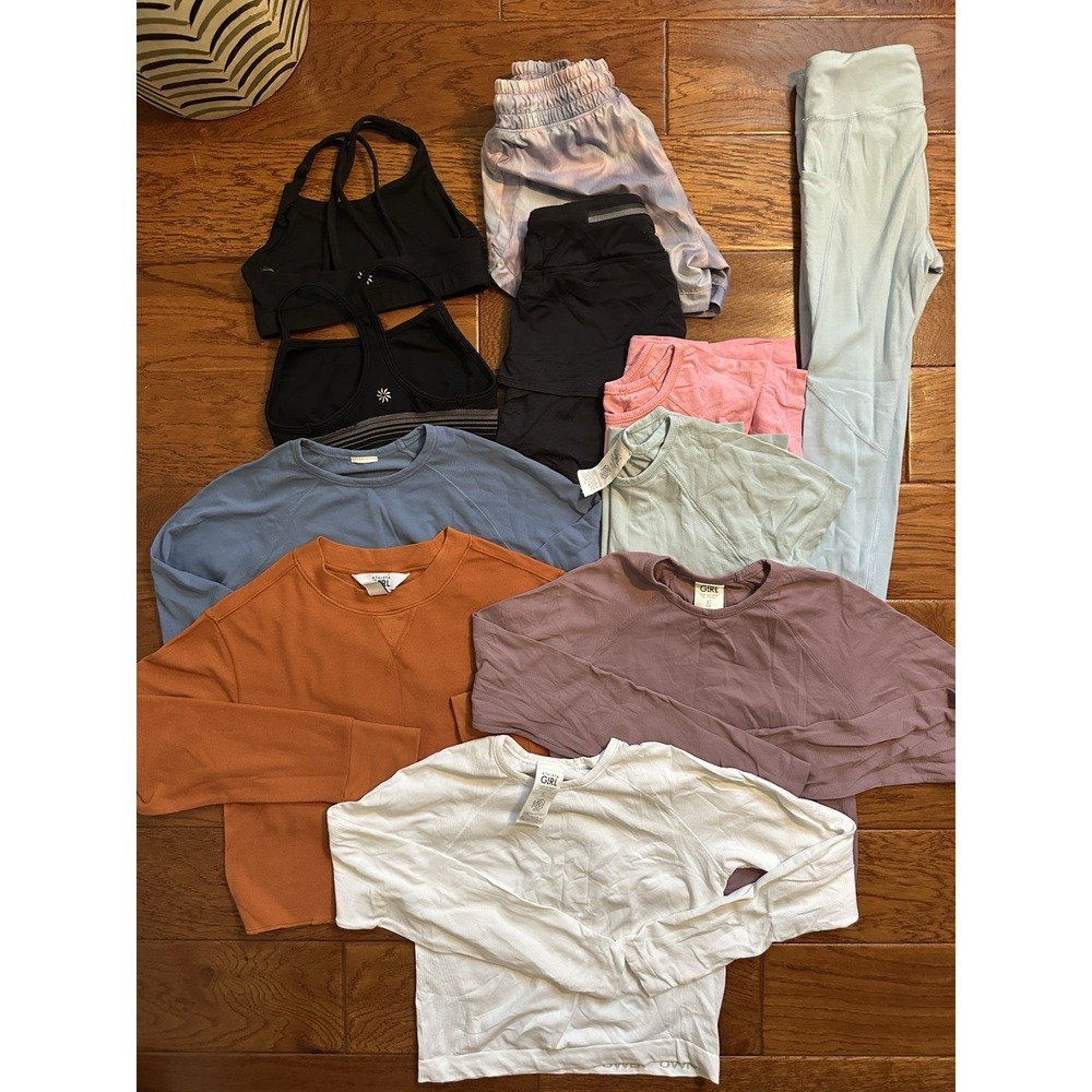 Athleta Girl Size 7 8 10 Activewear Lot 11 Pcs Tops Leggings Long Short Sleeve
